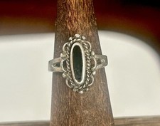 Vintage ND 925 Sterling Silver Ring With Black Onyx Retro Ornate