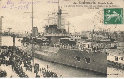 44 SAINT NAZAIRE AN#MK0325 Der Kreuzer Diderot Verlas Den Hafen Boot