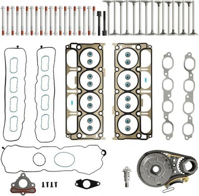 HS26744PT 5.3 Head Gasket Set w/Bolt & Timing Chain Kit & Intake Exhaust Valv...