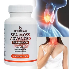 Infinite Age Sea Moss Advanced Superfood - Burdock, Bladderwrack, Thyroid Care