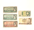 Vintage Canada UK Banknote Lot $1 $2 Dollars £1 Pound £10 Scotland QEII