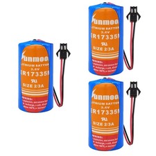 3x ER17335M 3.6V Battery with SM Black Plug Non-rechargeable Li-ion Battery