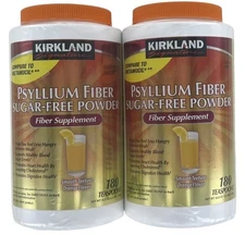 Kirkland Signature Psyllium Fiber Sugar Free Powder Orange 2x180 Dose  EXP 05/27