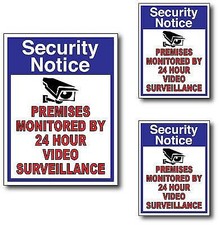 3 CCTV VIDEO SURVEILLANCE Security Burglar Alarm Decal Warning Sticker Signs