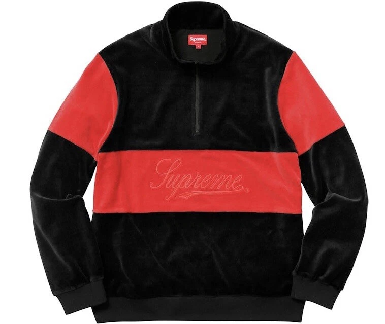 Pull demi zippé velours Supreme taille S