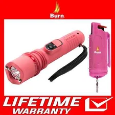 POLICE Stun Gun Burn Pepper Spray Self Defense Combo Kit 305 Pink
