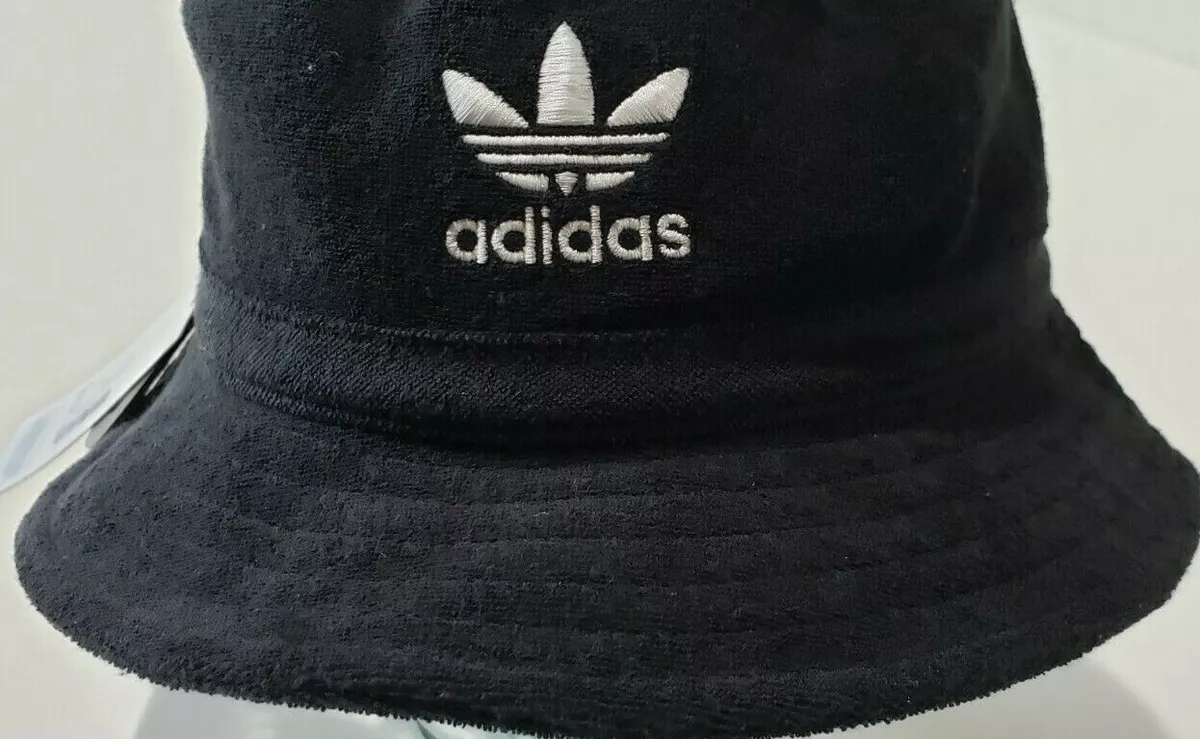 ADIDAS Unisex Originals Terry Bucket Hat Black White Logo