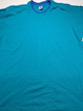 Vintage 90's FOTL Double Collar Teal T Shirt Made In USA Short Sleeve Size XL SS