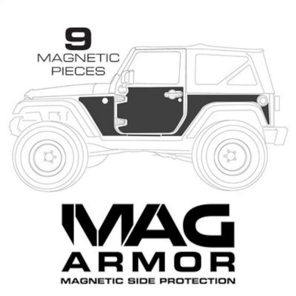 Skins magnéticos para senderos Smittybilt Mag Armor, aluminio para Jeep Wrangler 07-18 Foto 3 de 4