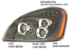 For Sequential Headlight Led Projector 2008 - 2017 Cascadia Pair Right Left