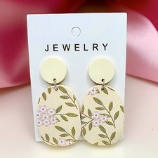 Pink Cherry Blossom Acrylic Earrings