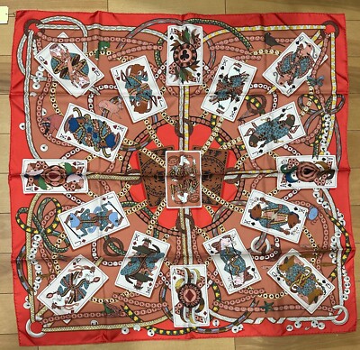 NEW! Auth Hermes Carré 90 Queen of Hearts Dame De Coeur Silk