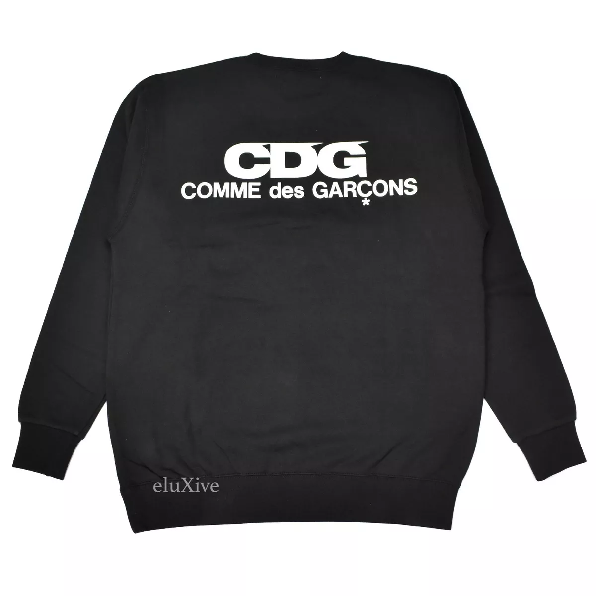 NWT Comme des Garcons Men's Black CDG Logo Crewneck Sweatshirt XL GDS AUTHENTIC