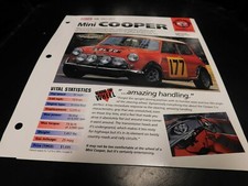 1961-1971 Mini Cooper Spec Sheet Brochure Photo Poster 62 63 64 65 66 67 68 69