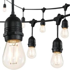 15-Light Indoor/Outdoor 48 ft. Plug-in Edison Bulb Shape String Light Rustic LED