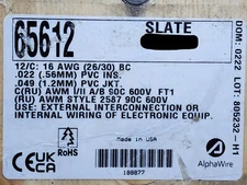 Alpha Wire 65612 16/12C XtraGuard-Flex Power/Control Cable 90C 600V Gray /10ft