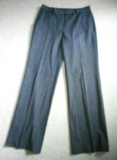 Womens Pants-BROOKS BROTHERS 346-charcoal gray "stretch" flat front trousers-6