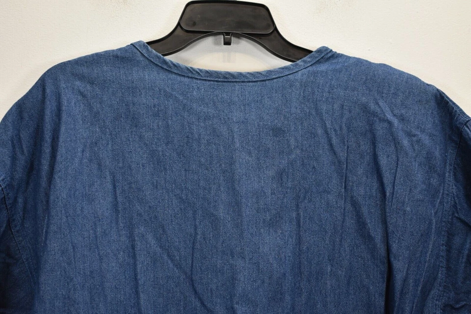 Vintage Super Line Women Aztec Emellished Beaded Short Sleeve Denim Top One Size - Image 4 of 4