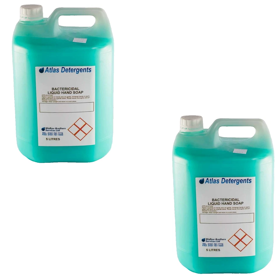 ATLAS DETERGENTS 2 x 5 litre Anti Bac Hand Soap Wholesale Bulk Hotel Pub Bar Re fill Hand Wash