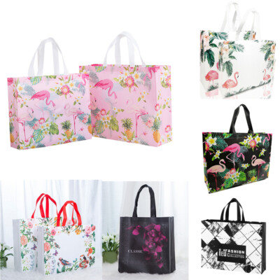 Non-woven Fabric Flamingo Shopping Bag Reusable Pouch Travel Storage  Handbag