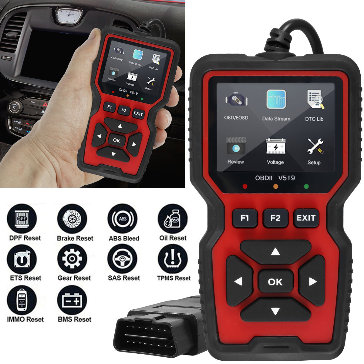 V519 Auto OBD2 Scanner Professional Engine Code Reader Car Diagnostic