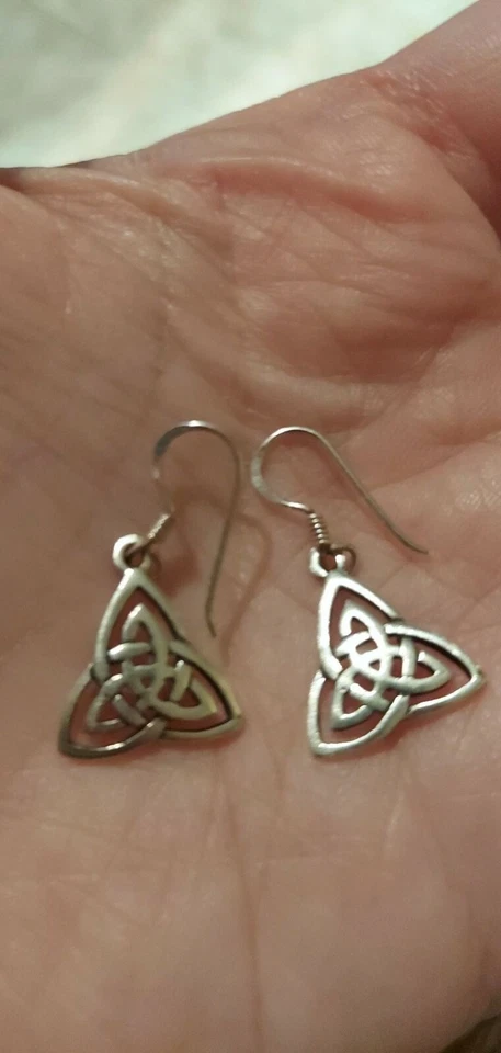 ORECCHINI DONNA IN ARGENTO PENDENTI CELTICI VINTAGE TRIBALI ORECCHINI ETNICI - Immagine 2 di 2