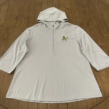 Cutter & Buck Oakland Athletics 3/4 Sleeve Half-Zip Hoodie Size Women's XL NWT 