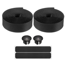 Bike Handlebar Tape PU EVA Bicycle Bar Tape have End Plug, Black