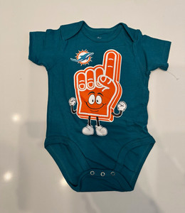 NFL Miami Dolphins Teal/Orange/White Baby Bodysuit, Size 12M
