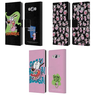 COURAGE THE COWARDLY DOG GRAPHICS LEATHER BOOK WALLET CASE FOR SAMSUNG PHONES 3