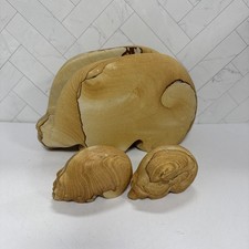 Stone Hand Carved/Crafted Bear Sculpture Napkin Holder Southwestern Shakers Set