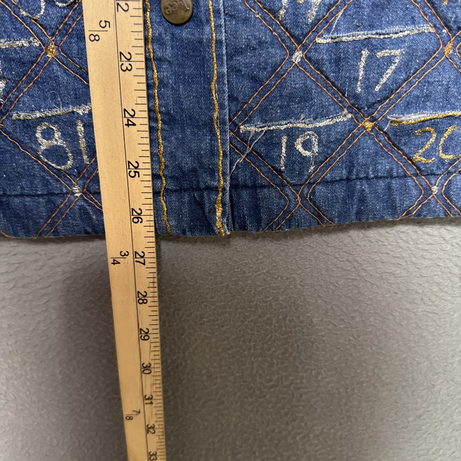 Vintage Lady Lee Denim Jacket Bandana Lined Youth Size 9/10 Quilted Glamour READ thumbnail 6