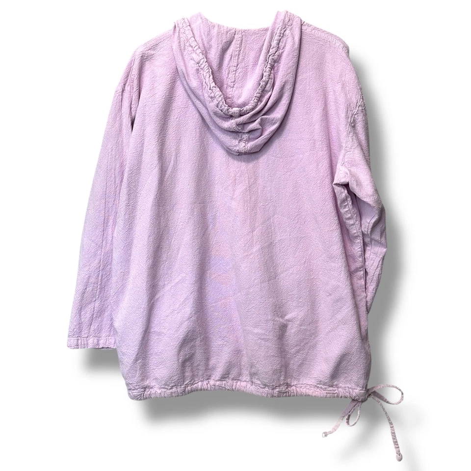 Pullover con capucha Soft Surroundings para mujer 1X algodón lavanda boho informal acogedor Foto 2 de 4