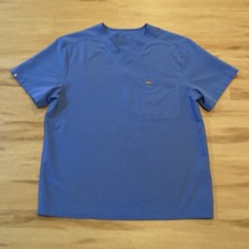 FIGS Technical Collection Men  s Large Leon Ceil Blue V-Neck Scrub Top FM1500