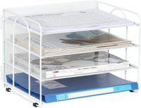 EasyPAG 4 FäCher A4 Metall BüRo Schreibtisch Organizer Dokumentenhalter Aktenabl