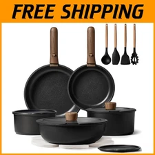 19 Piece Cookware Set with Removable Handle