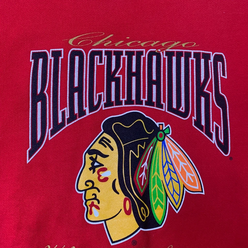 Sudadera De Colección Chicago Blackhawks Para Hombres XL Extra Grande Roja Nuez moscada Hecha en EE. UU. Foto 4 de 4