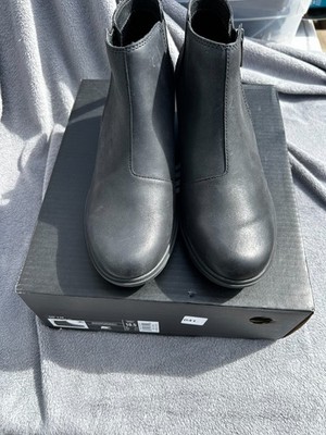 Sorel Evie II Chelsea Wedge Boots Womens 10.5 Black Leather Suede Waterproof NIB