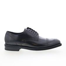 Johnston Murphy Ashford Mens Black Oxfords Lace Ups Cap Toe Shoes