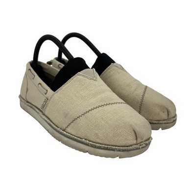BOBS From Skechers Chill Flex Hot2Trot Shoes Womens Size 8 Beige Canvas Flats