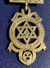 MARKED SILVER ENGLISH MASONIC ROYAL ARCH JEWEL OR MEDAL 1929-1957  FREEMASONRY