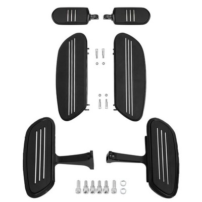 Black Driver & Passenger Floorboard Footpegs Fit For Harley Road Glide 1993-2025