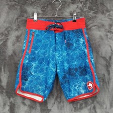 Pelagic Fishing Shorts Swim Trunks Board Shorts Youth Size 27 Blue Geometric