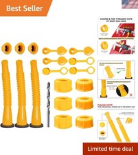 6 x Gas Can Spout Kit Nozzle Vent Replacement For Plastic Gas Cans Old Style Cap