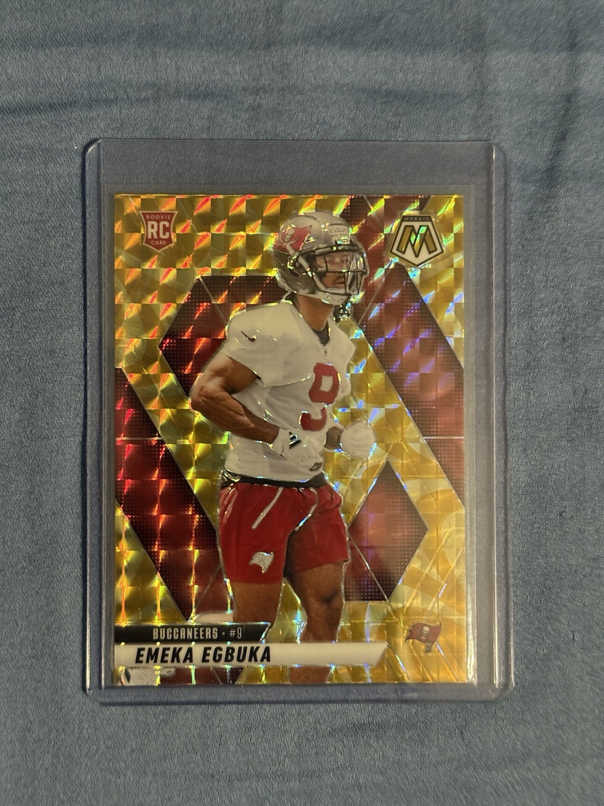 2025 Mosaic Reactive Yellow Prizm Emeka Egbuka #376 Rookie Card Tampa Bay Bucs