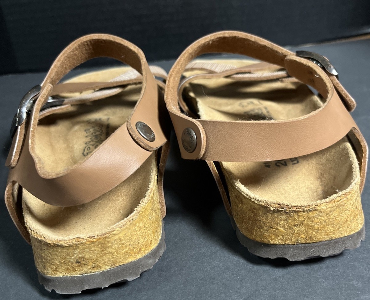 Birki’s Birkenstock Sandals Lillie Brown Plaid Ankle Strap Mens 8 Woman’s 10 Birki main image 3