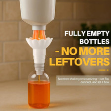 2pcs White Bottle Emptying Transfer Kit Reusable Funnel Adapter Set - NEW