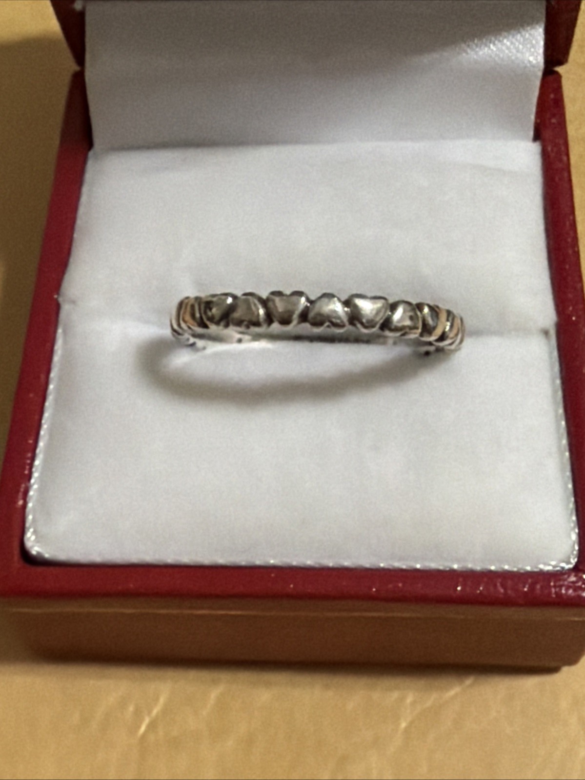 James Avery Sterling Silver Retired Eternity Hearts Band Ring  Size 9