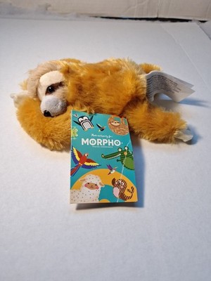 Costa Rico Plush Brown Sloth Laying On Tummy 8in Morpho Travel Experience NWT
