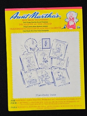 Aunt Martha's Embroidery Hot Iron Transfers #3740 Ducky Ducks Uncut